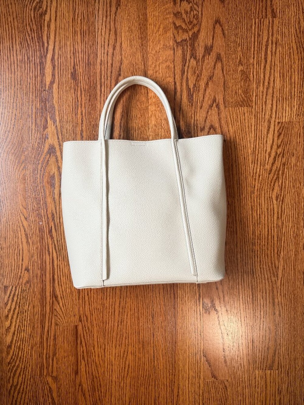 CoLab Vegan Tote Handbag - Cream color